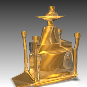 黄金寺院の建築 3D モデル