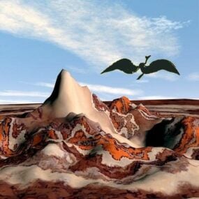 مدل سه بعدی عصر دایناسورهای زمین باستانی