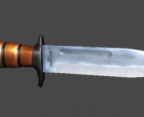 Steel Combat Knife 3d-model