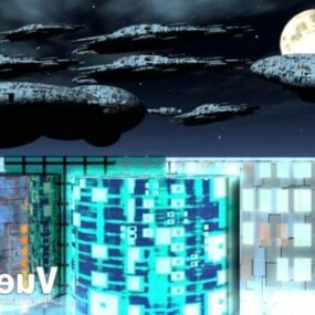 Alien Spaceship Invasion 3D-malli