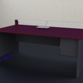 Skrivbordet med låda 3d-modell