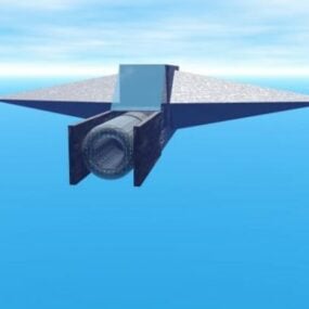 Futuristisch ruimtevaartuigstation Uss Excelsior 3D-model