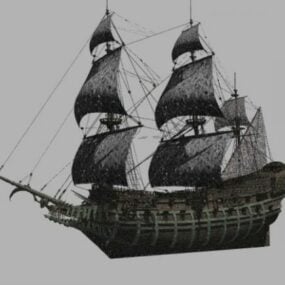 18D-model van een zeilschip uit de 3e eeuw