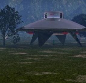 Létající Ufo Transport s mimozemským 3D modelem