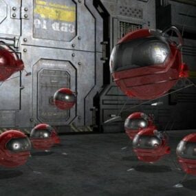 Sphere Orb Futuristic Robot 3d model