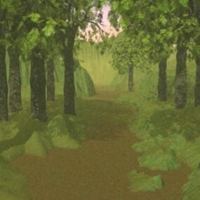 The Path In Forest Landscape 3d model