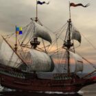 Medieval Big Sailing Ship