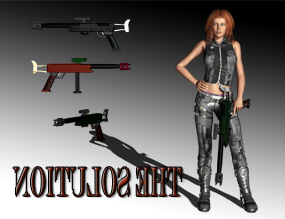 Personagem de menina guerreira com rifle Modelo 3d