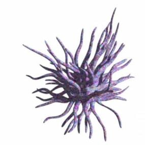 Modello 3d della pianta del fiore viola del pianeta