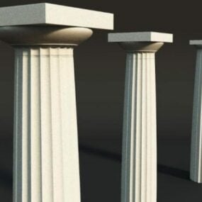 Klassisches 3D-Modell mit dorischen Säulen