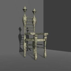 Throne Chair udskåret stil 3d-model