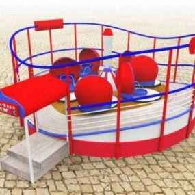 Playground Tilt Whirl For Kid 3d model