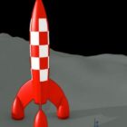 Tecknad Tintin Moob raket
