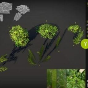 Model 3D małej rośliny chwastów