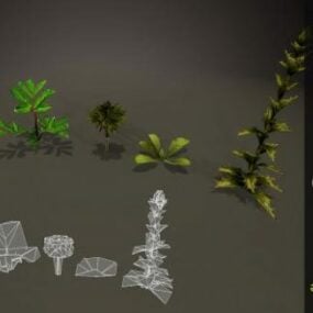 Realistic Leaf Plant Vase Pot Decorative 3d model