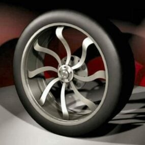 Tire And Chrome Car Rim 3d model