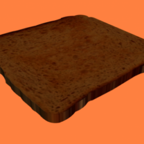 Fatia de pão torrado comida modelo 3d