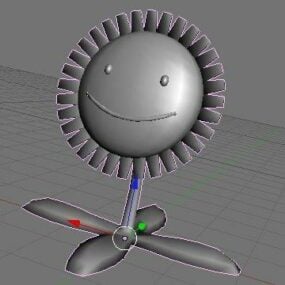 Kreslený slunečnice Lowpoly 3D model