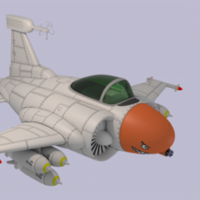 Model 3D samolotu odrzutowego Toon