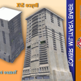 Model 3D budynku wieży zniszczeń