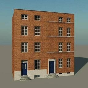 Brick Town House 3d model