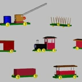 Kid Toy Train Collection 3d model