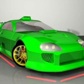 Modelo 3d do carro verde Toyota Supra