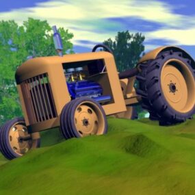 Rustikk traktor 3d-modell