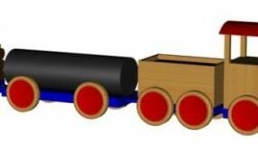 لعبة قطار خشبية نموذج ثلاثي الأبعاد