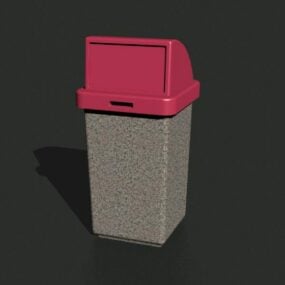Plastic Trash Bin 3d model