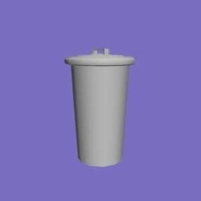 Trash Can Plastic Material 3d model