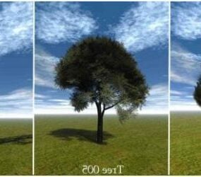Pakiet drzew liściastych z trawą Model 3D