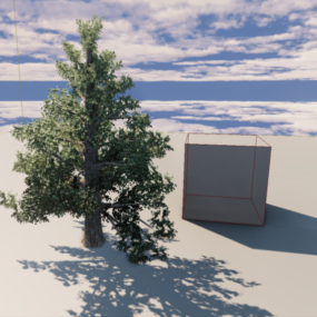 مدل سه بعدی پهن برگ درخت بلوط