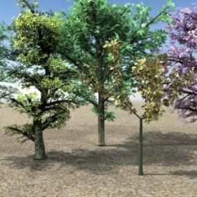 Color Leaf Trees 3d-model