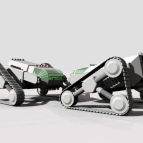 タンクトラック付きの未来的な車両3Dモデル