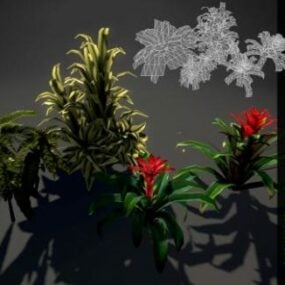 Modelo 3d de planta de arbustos tropicais