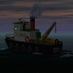 拖船船3d模型