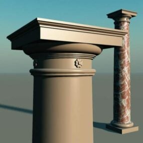 Green Cylinder Pillar Column 3d model