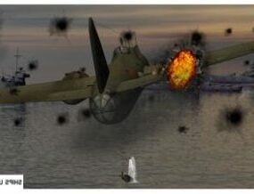Fighter Aircraft On Fire 3d model