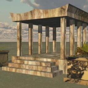 Bâtiment du temple en pierre antique modèle 3D