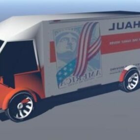 Modelo 3d de caminhão de caixa urbana