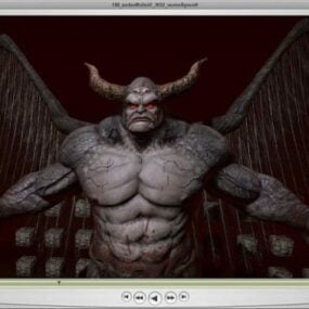 Daemon Monster Character With Horn 3d model