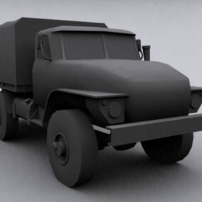 Σοβιετικό στρατιωτικό φορτηγό Ural 4320 τρισδιάστατο μοντέλο