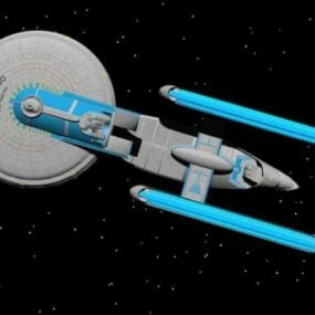 Futuristic Spacecraft Station Uss Excelsior 3d model