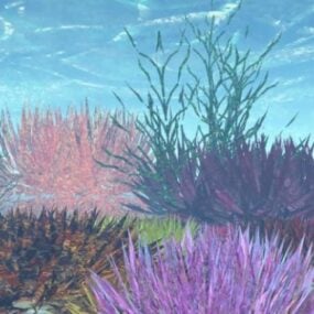 Under havet med fargerike koraller 3d-modell