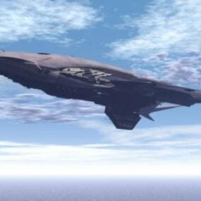 Avion de chasse avec arme à fusée modèle 3D