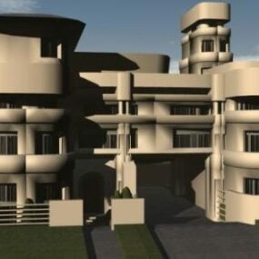 3d модель багатоквартирного будинку Scifi