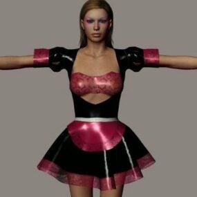 Maid Girl In Dress 3D-malli