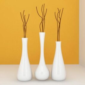 Dekorasi Vas Keramik Model 3d Warna Putih