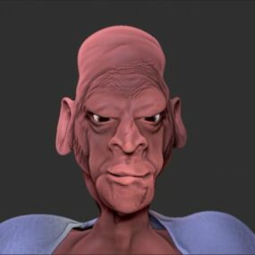 Vecchio modello 3d del personaggio dell'uomo dalle orecchie lunghe
